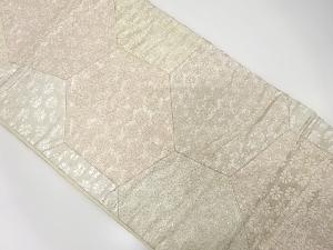 アンティーク　切り嵌め花模様織出し袋帯（着用可）